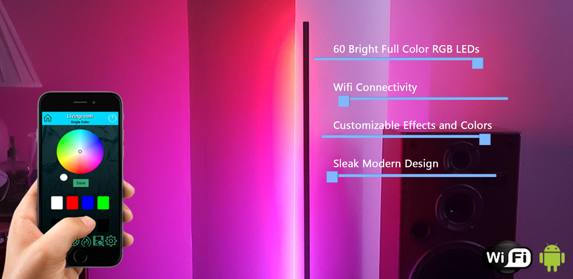 CandiStick RGB LED Floor Accent Light CrackedConsole